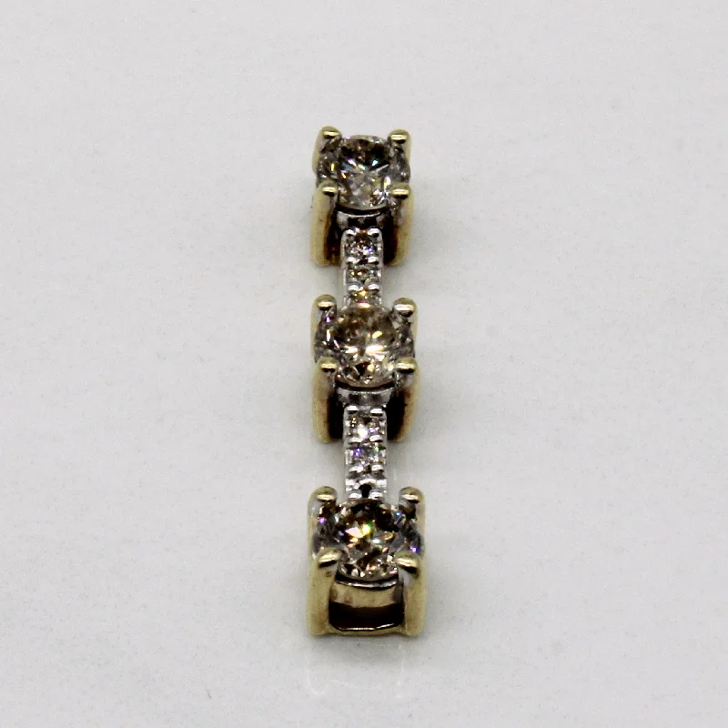 minimalist threader earrings gold Vertical Diamond Pendant | 1.00ctw |