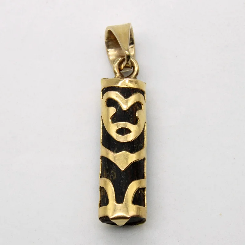 handcrafted filigree ring silver Wooden Column Pendant | 2.00ct |
