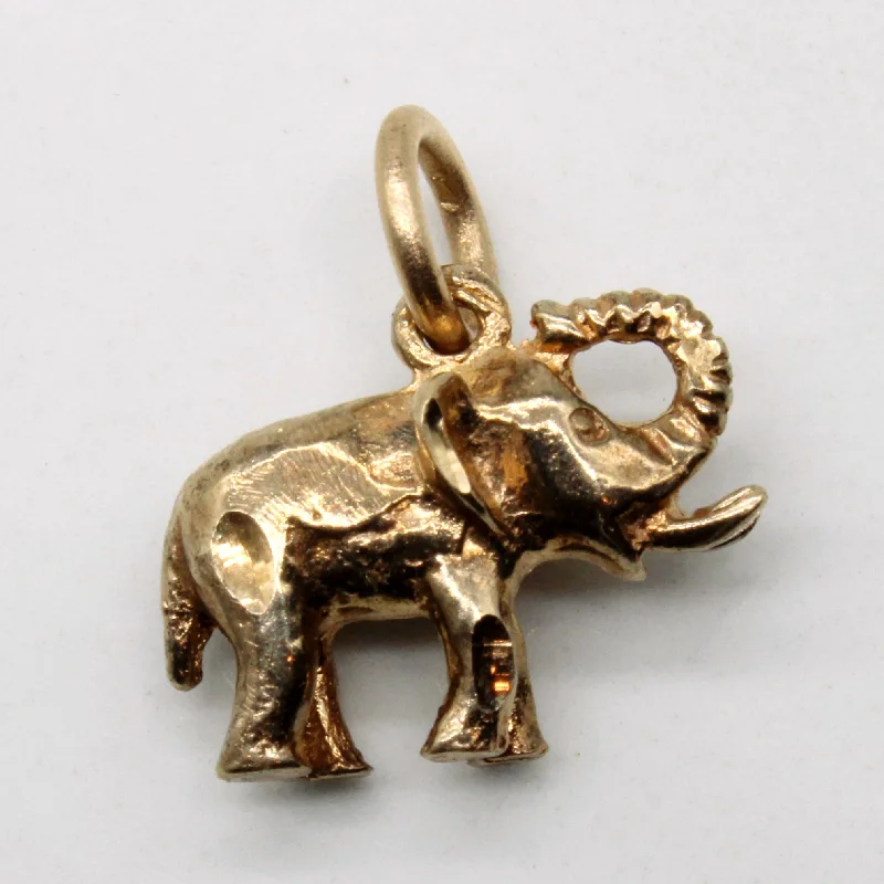 moissanite engagement ring affordable Yellow Gold Elephant Pendant |