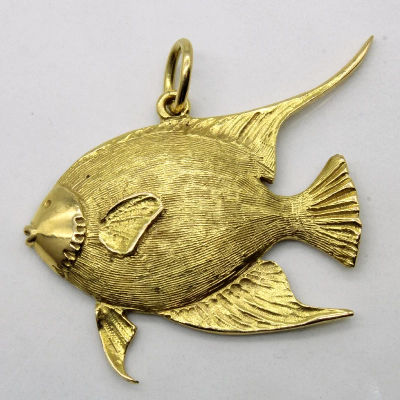 statement silver feather earrings Yellow Gold Fish Pendant |