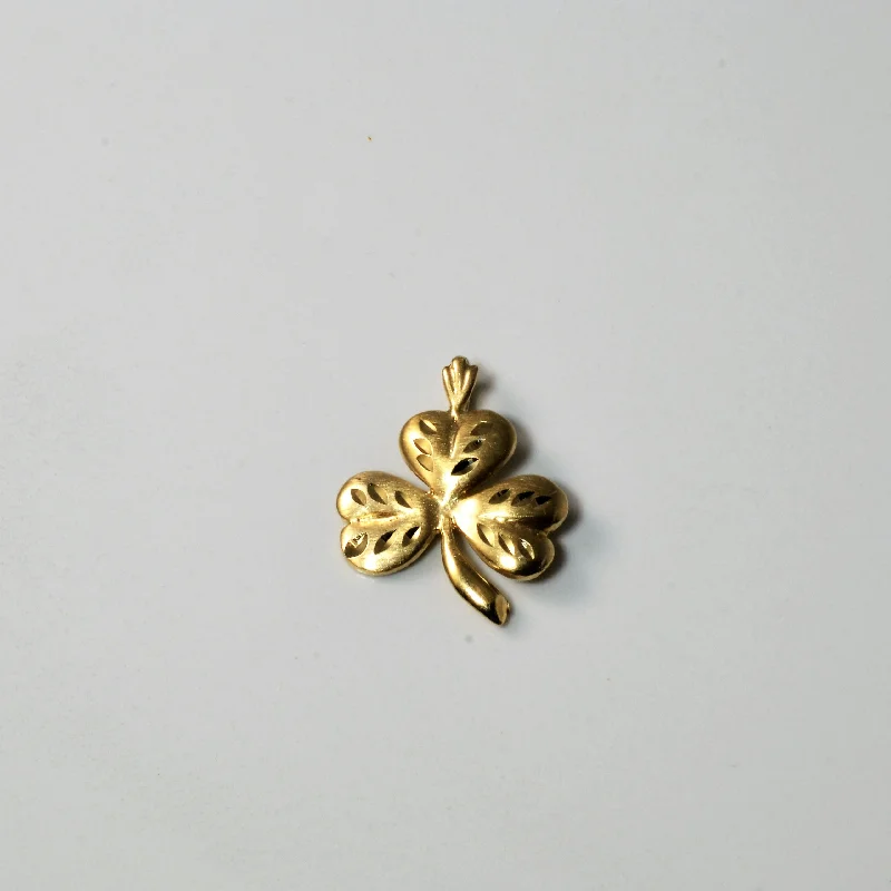 handcrafted gold stud earrings Yellow Gold Clover Pendant |