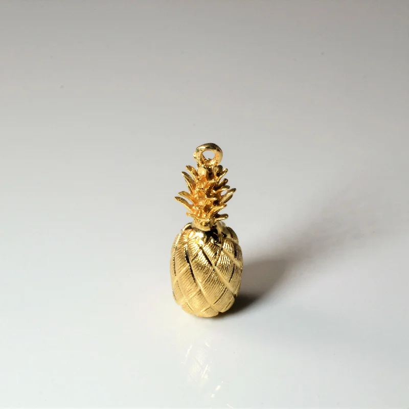 minimalist stacking rings set Yellow Gold Pineapple Pendant |