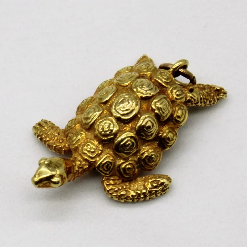 personalized bar necklace silver Yellow Gold Turtle Pendant |