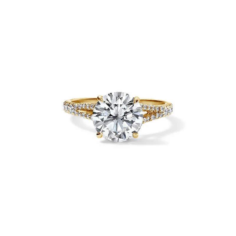 1.91CT Round Pave Split Shank Engagement Ring