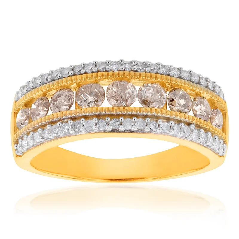 gold daisy stud earrings 14ct Gold Plated Sterling Silver1 Carat Diamond Ring with Australian Diamonds