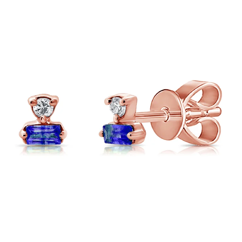 silver dragon claw ring 14K Sapphire Studs with Diamonds