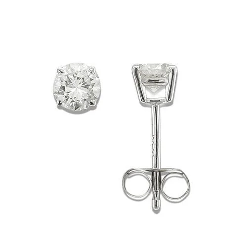 14KT WHITE GOLD 1/2 CTW ROUND DIAMOND EARRINGS