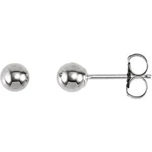 14KT White Gold 4MM Ball Earrings