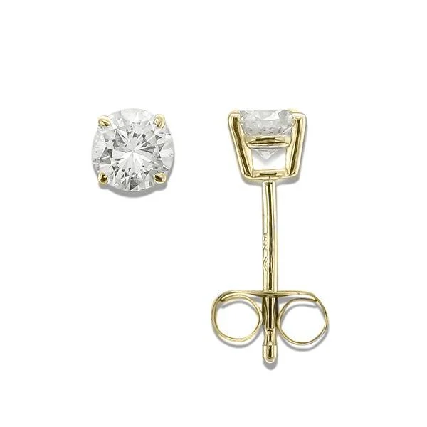 14KT YELLOW GOLD 1/2 CTW ROUND DIAMOND EARRINGS