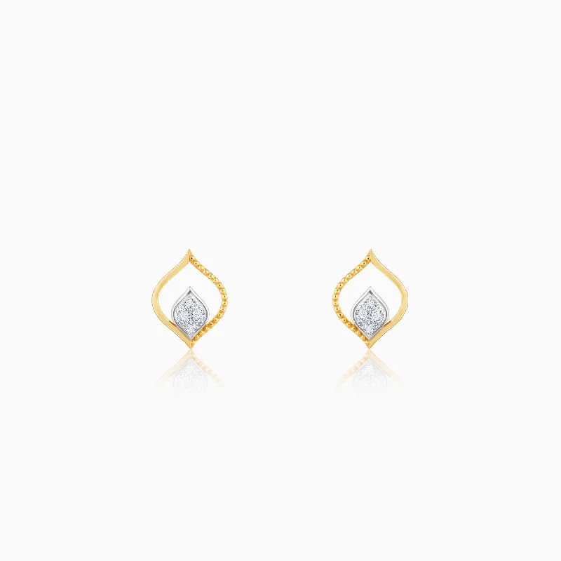 Gold Dancing Flame Diamond Earrings