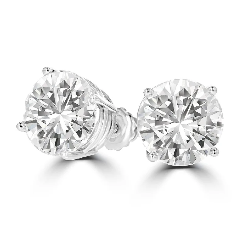 18KT White Gold 10.03 CTW Round Diamond Earrings