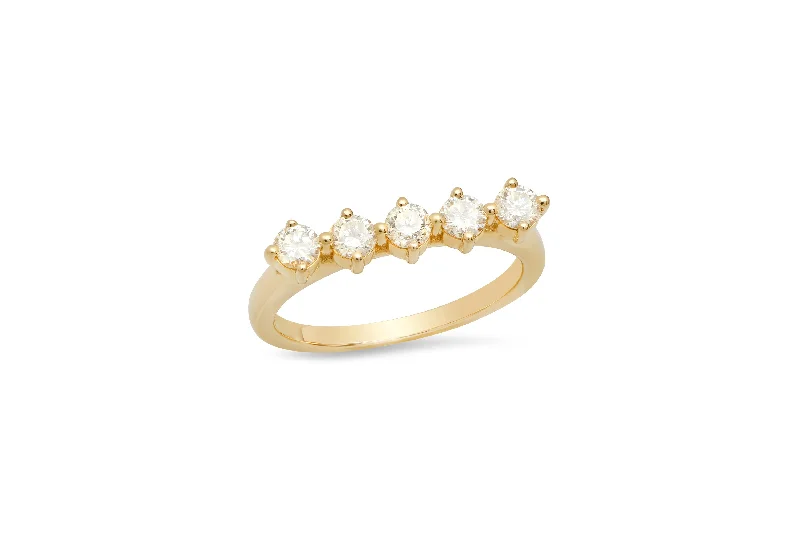 unique square diamond ring 5 Diamond Punch Ring