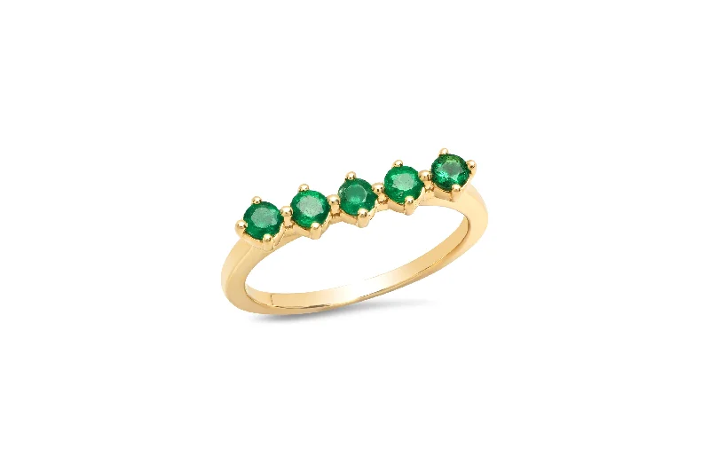 classic gemstone stud earrings 5 Emerald Punch Ring