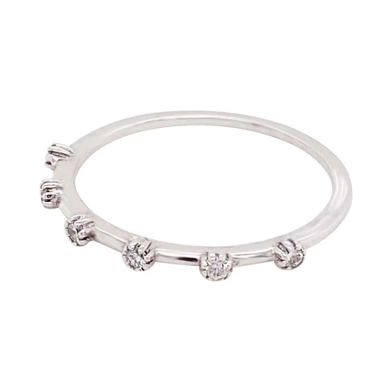 sterling silver arrow ring Diamond Stackable Band