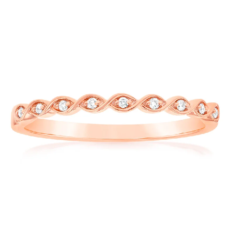 gold charm bracelet with initials 9ct Rose Gold Diamond Ring with 9 Brilliant Diamonds