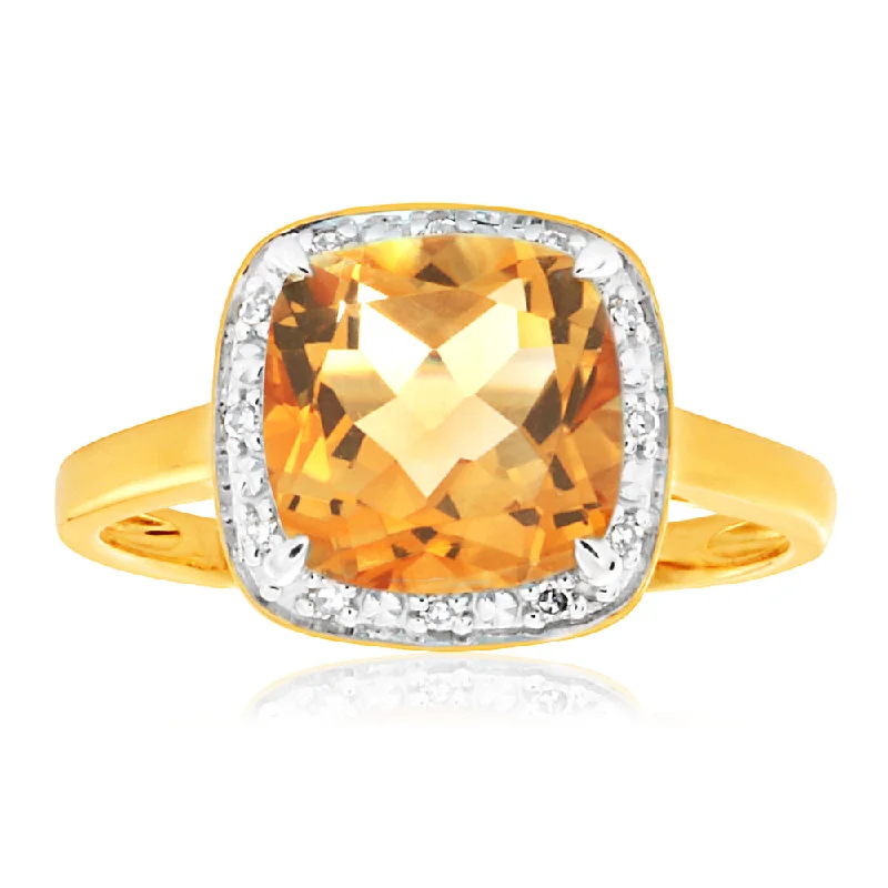 real jade jadeite bangle 9ct Yellow Gold 2.00 Carat Citrine and Diamond Ring