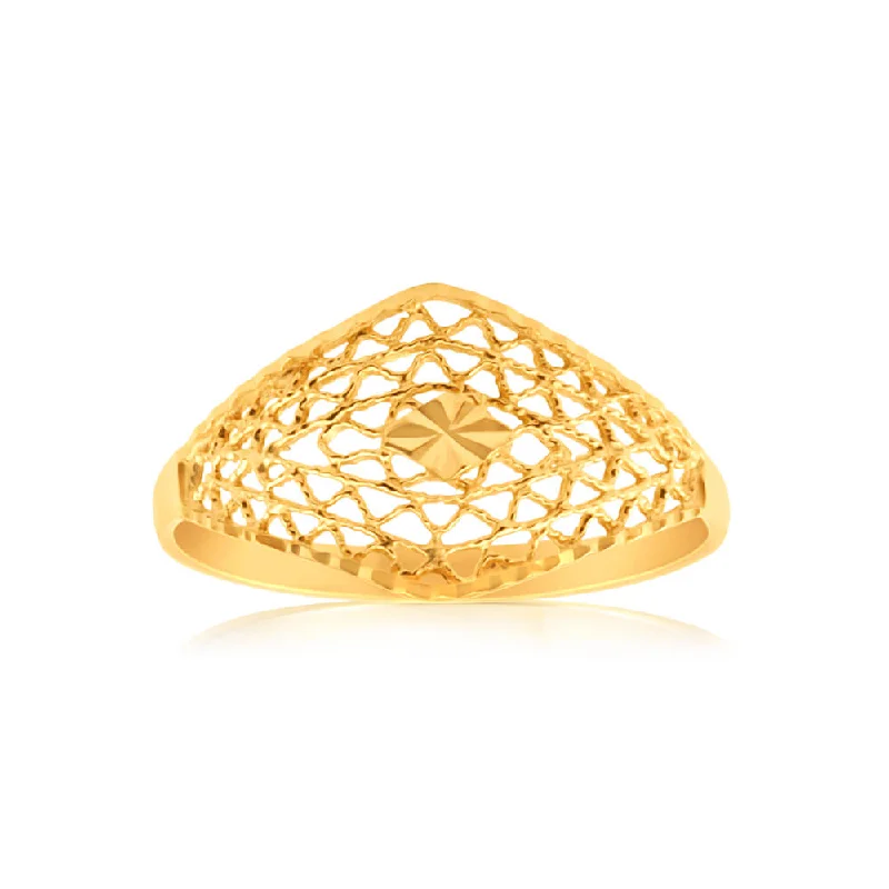 round cut diamond engagement ring 9ct Yellow Gold Alluring Ring