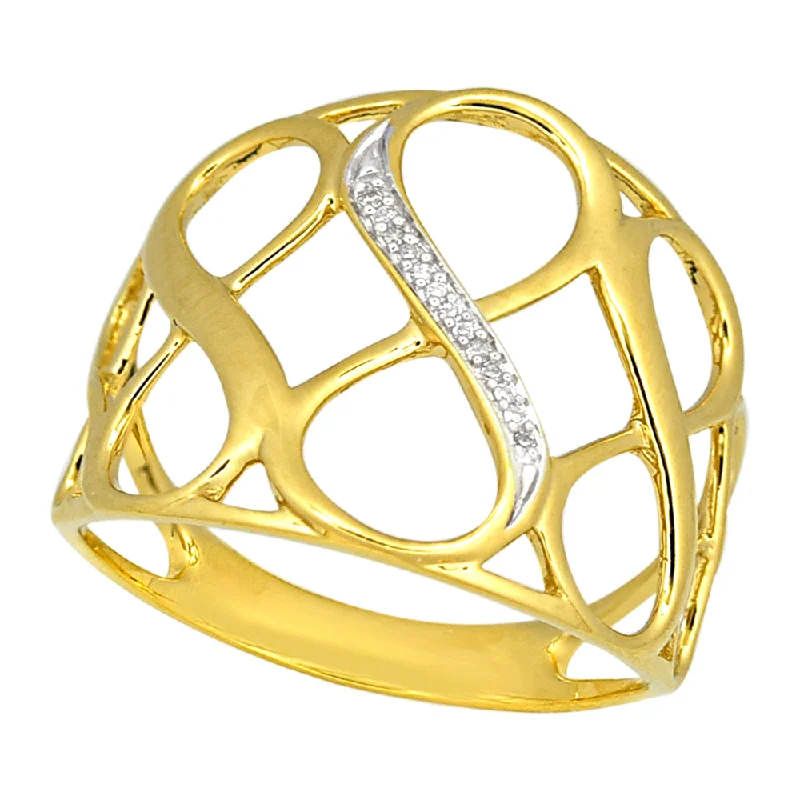 hexagon-shaped engagement ring unique 9ct Yellow Gold Diamond Infinity Ring with 13 Brilliant Diamonds hexagon-shaped engagement ring unique 9ct Yellow Gold Diamond Infinity Ring with 13 Brilliant Diamonds