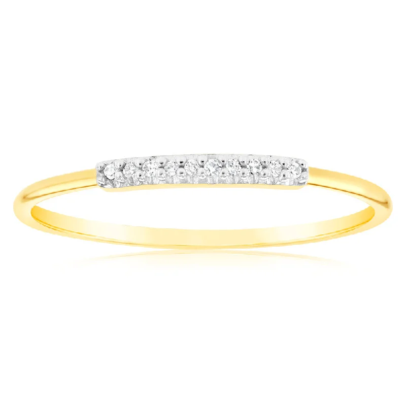 minimalist cubic zirconia earrings 9ct Yellow Gold Diamond Ring with 10 Brilliant Diamonds minimalist cubic zirconia earrings 9ct Yellow Gold Diamond Ring with 10 Brilliant Diamonds
