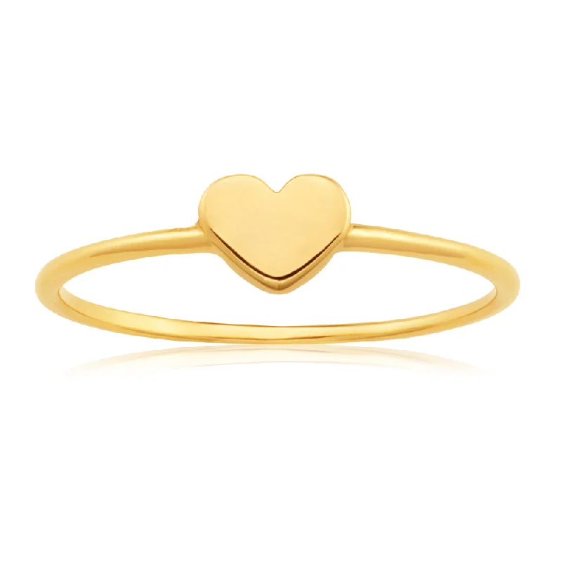 eternity ring for anniversary 9ct Yellow Gold Heart Shape Ring