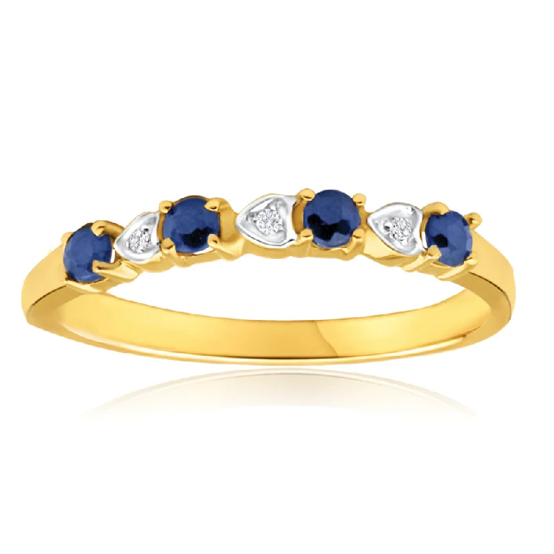 dainty rose gold chain bracelet 9ct Yellow Gold Natural Black Sapphire and 3 x Diamond Ring
