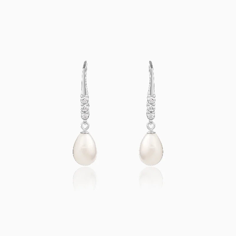 Anushka Sharma Silver Drops of Pearl Earrings