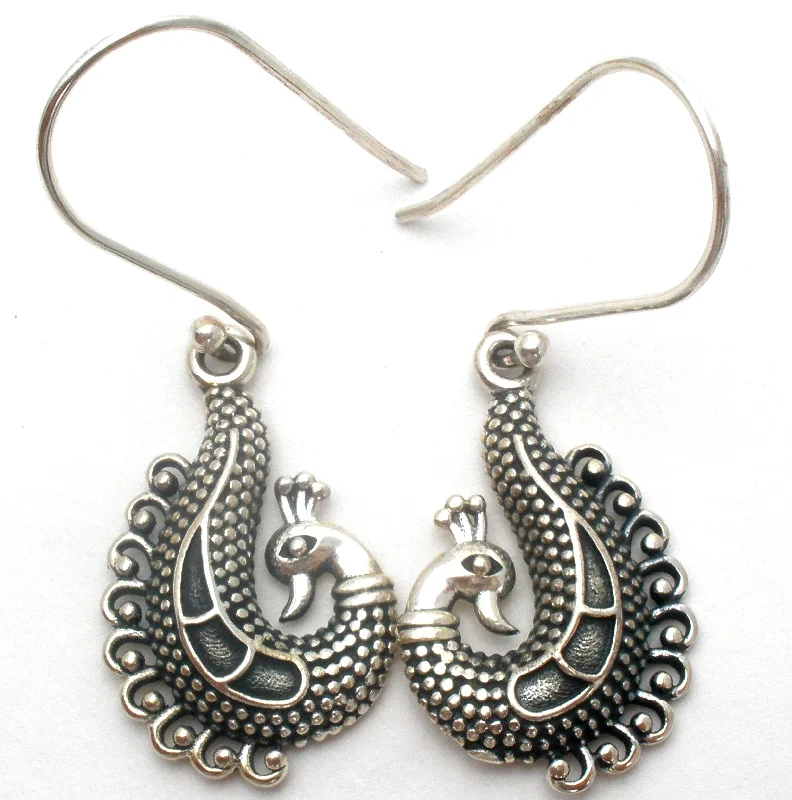 personalized couple rings Ayra Peacock Earrings Sterling Silver