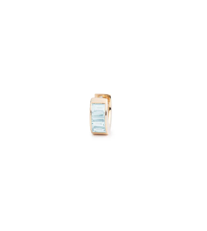 chunky chain necklace trendy Baguette Aquamarine - True Love : Huggie Earring