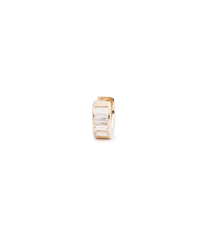 cubic zirconia stud earrings classic Baguette Diamond - True Love : Huggie Earring