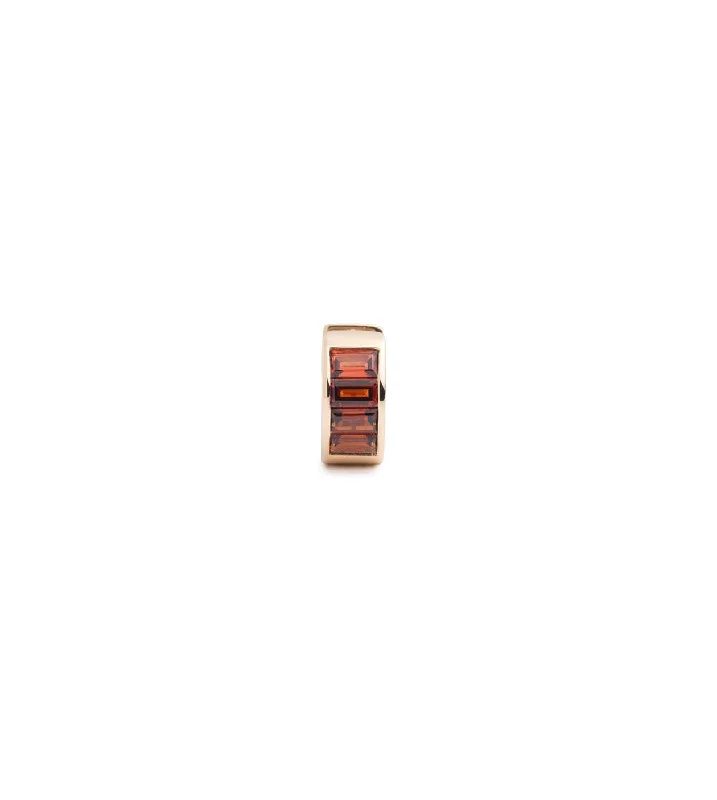 diamond tennis bracelet real Baguette Garnet - True Love : Huggie Earring