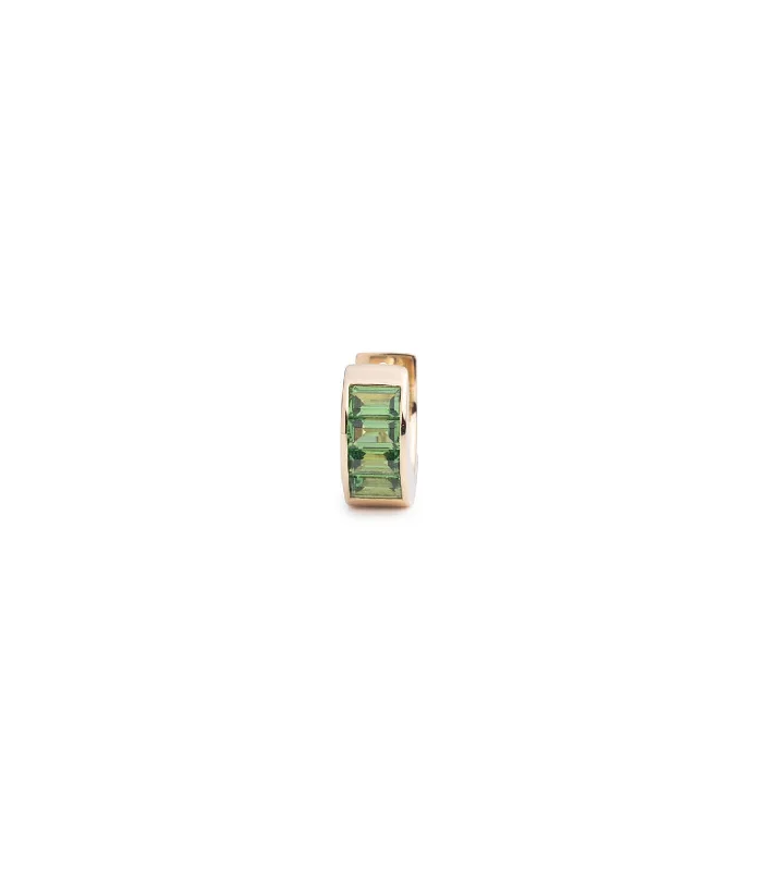 handmade braided hemp bracelet Baguette Tsavorite - True Love : Huggie Earring