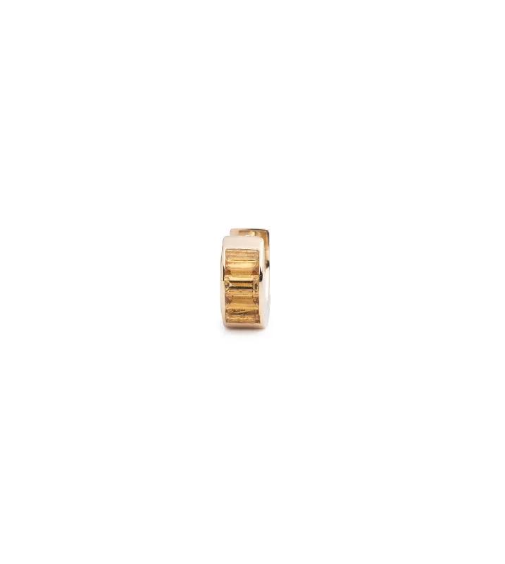 moissanite engagement ring affordable Baguette Pink Champagne Citrine - True Love : Huggie Earring