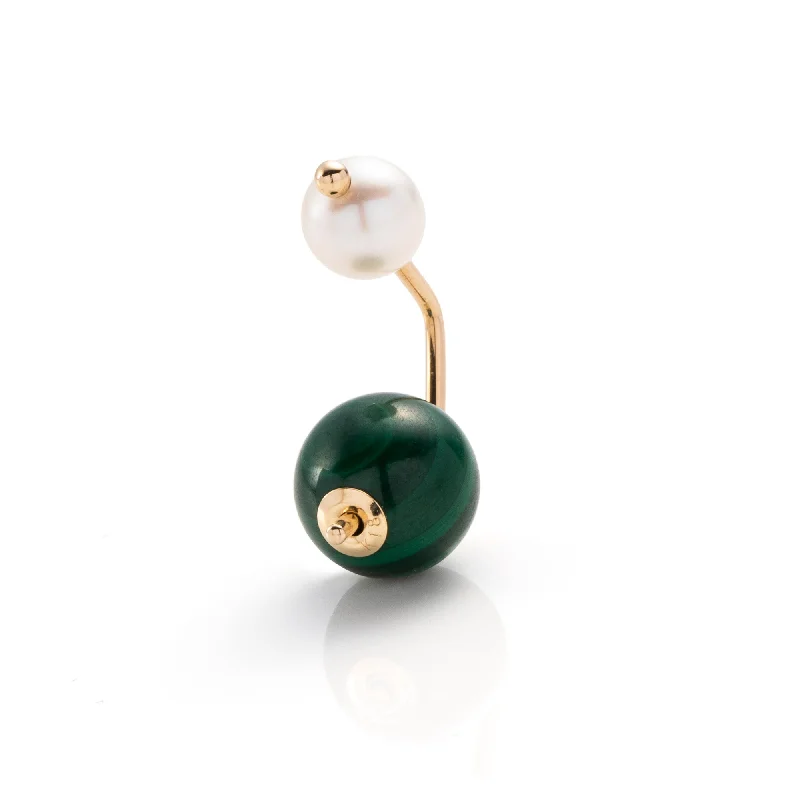 "Bumble Bee" Pearl Malachite Earring