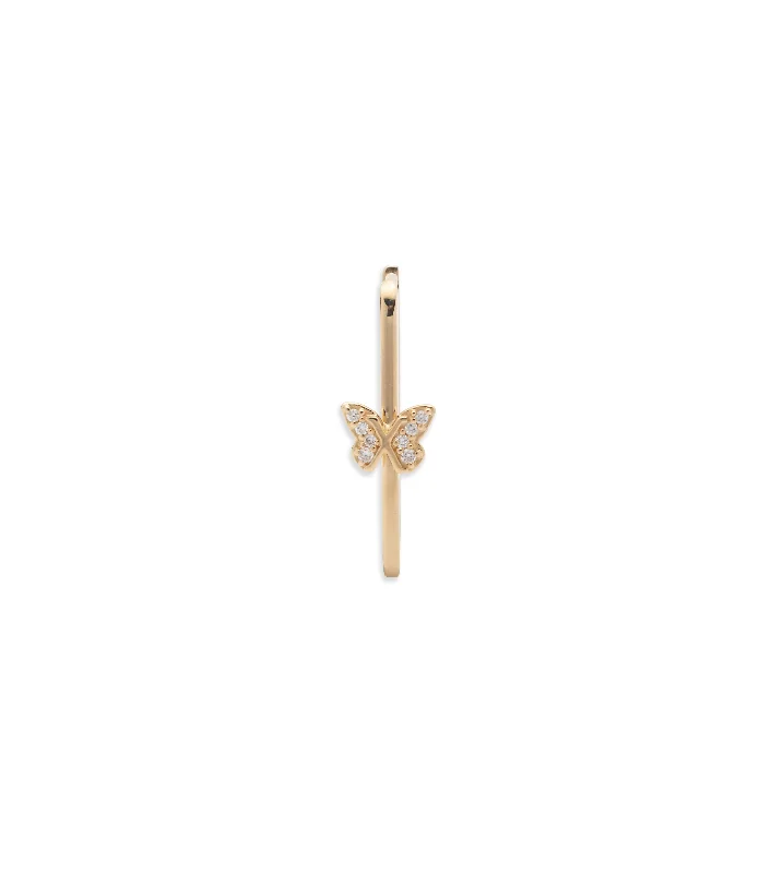 crystal-studded gold ring Butterfly : Pave Fob Earring