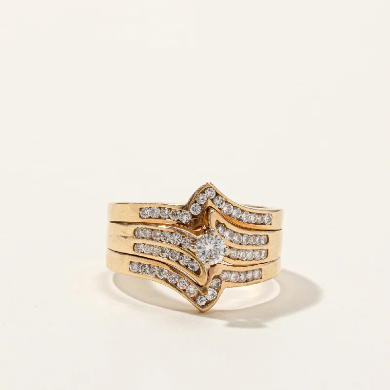 Bypass Diamond Soldered Ring | 0.99ctw | SZ 10.75 |