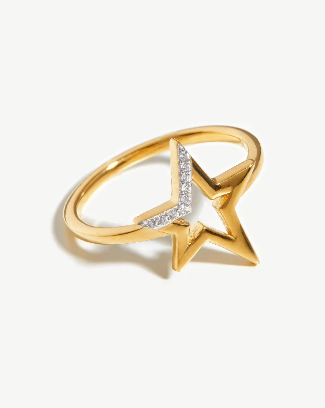 Celestial Pave Star Ring | 18ct Gold Vermeil/Cubic Zirconia