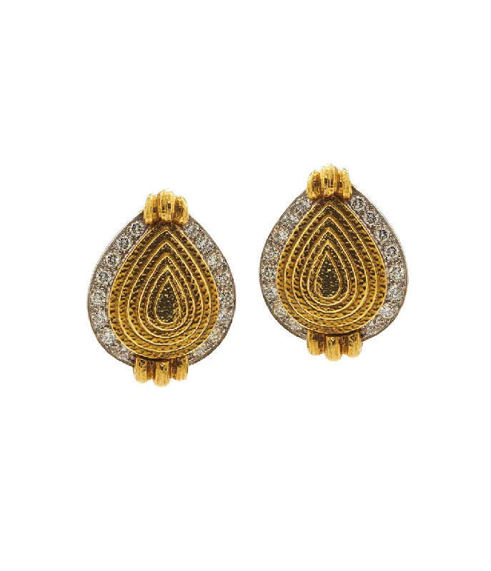 classic diamond solitaire earrings Concentric Pear Earrings