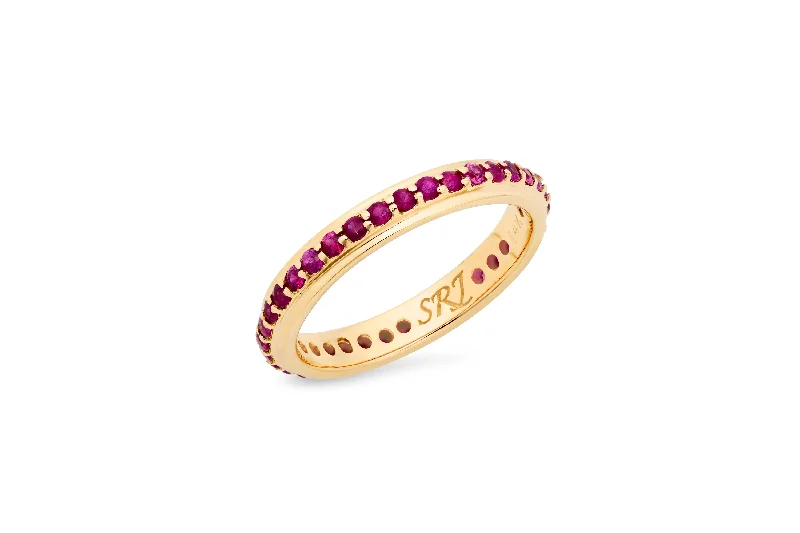 rose gold cubic zirconia earrings Ruby Eternity Ring