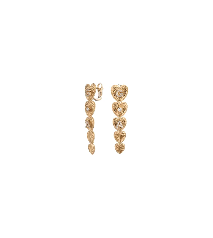 personalized engraved signet ring True Love : Custom Graduated Heart Token Earring
