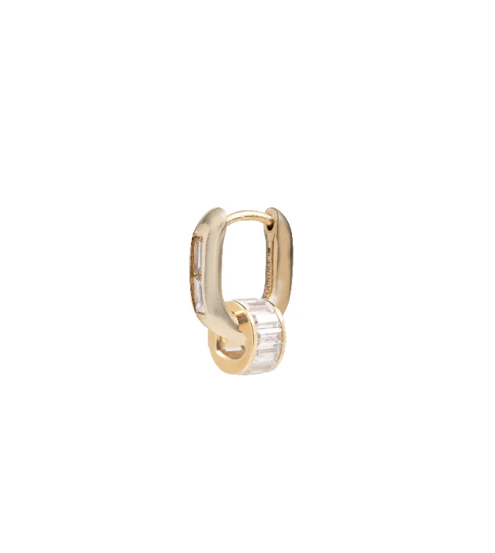 stackable gold bangle set Diamond Baguette Heart Beat : Petite Diamond Baguette Fob
