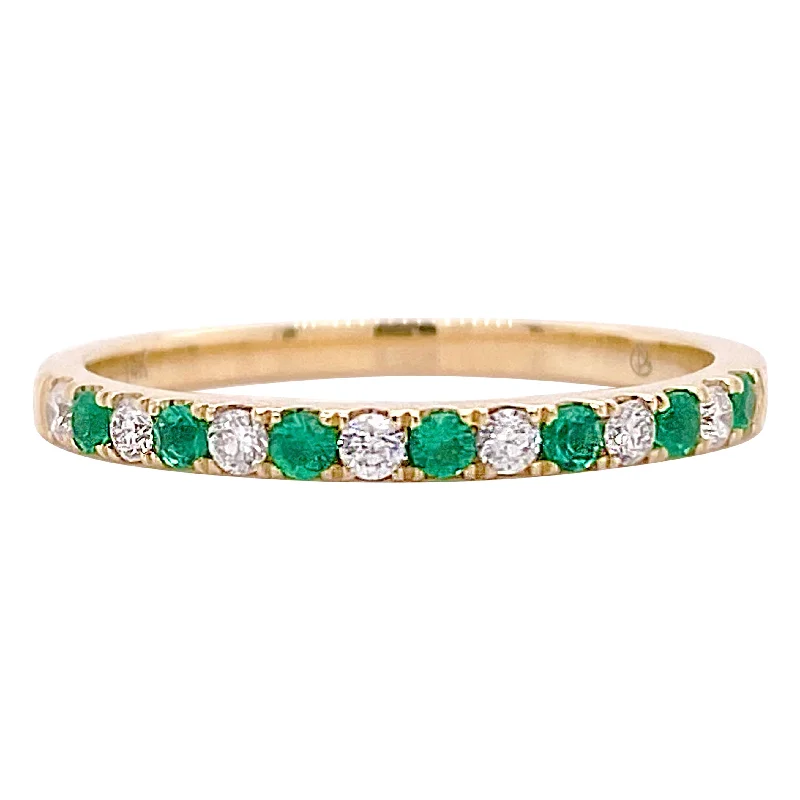 vintage crystal chandelier earrings Diamond and Emerald Stackable Band
