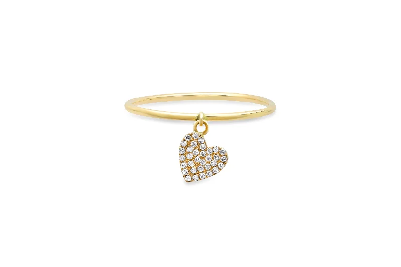 boho tassel earrings handmade Diamond Heart Charm Ring