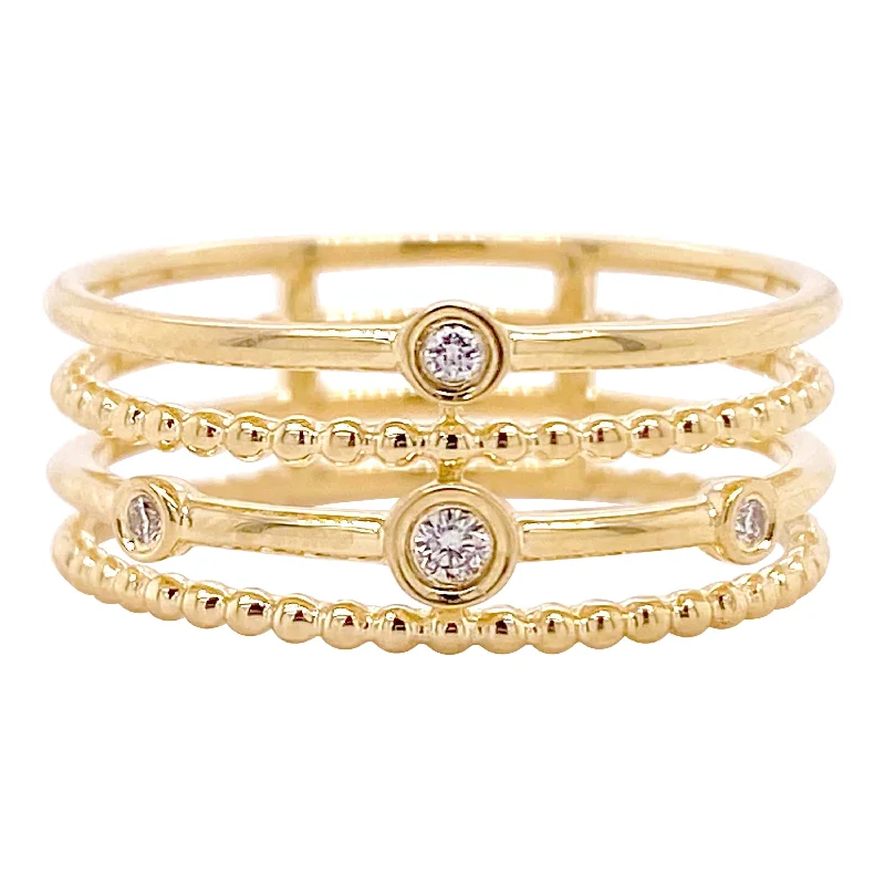 double-layered choker necklace Diamond Station Layered Ring