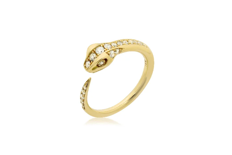 minimalist chain anklet gold Diamond Snake Ring