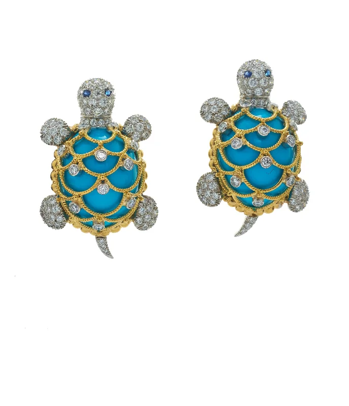 handcrafted braided silver bracelet Diamond Turtle Earrings