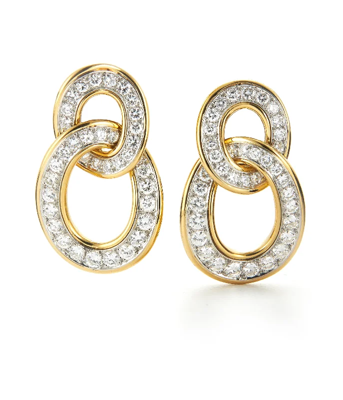 celestial moon and star bracelet Double Hoop Earrings