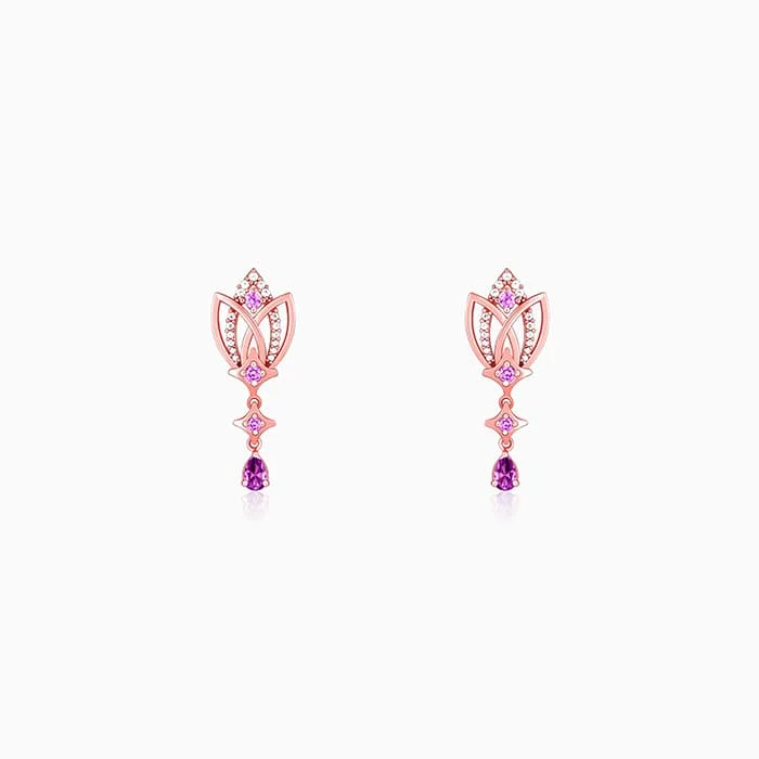 Rose Gold Blessed Notre Dame Earrings