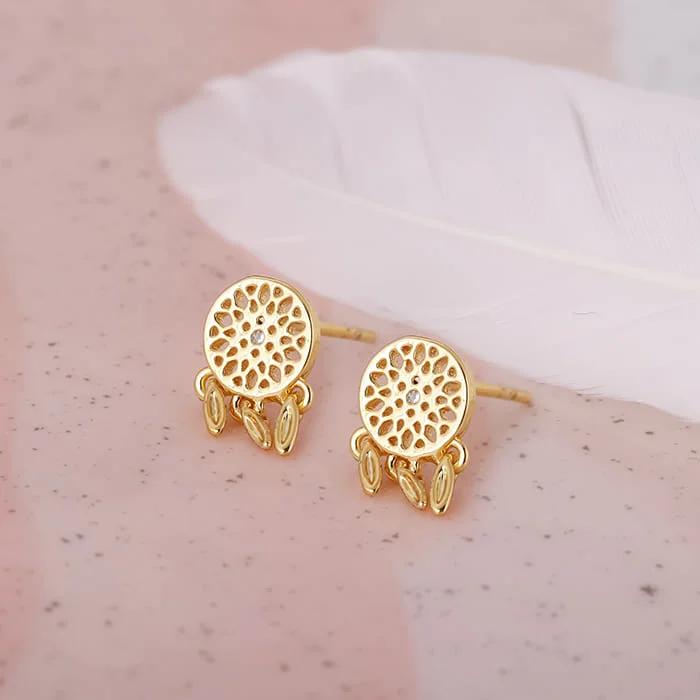 Golden Dreamcatcher Earrings