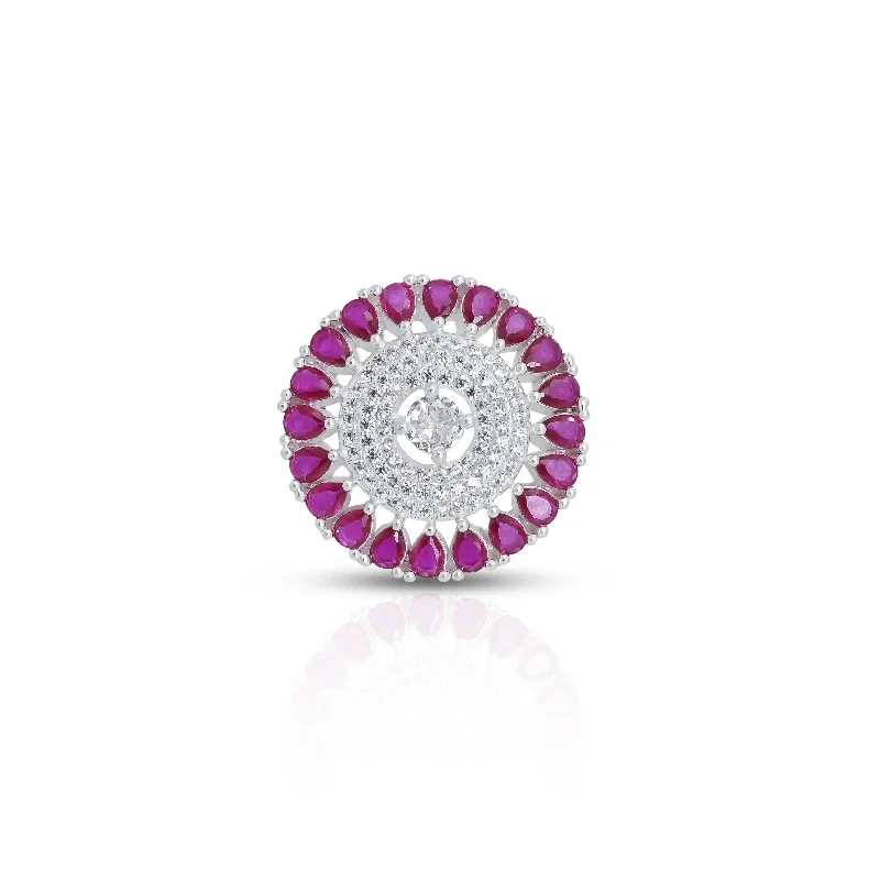 minimalist crystal quartz ring Elegant Silver Ring with Purple Gemstone Border