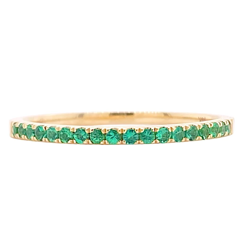 silver rope chain men Emerald Stackable Band